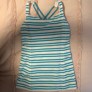 Lululemon striped fitted cross back tank size 2